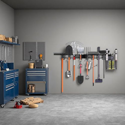 ELEAD 18-Pairs Heavy Duty Garage Tool Organizer Wall Mount Hooks, 96 Inches 1460 lbs Garden Tool Organizer with Adjustable Hooks for Garden, Yard, and Shed - color: Heavy Duty 96"