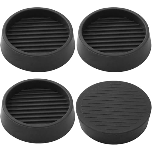 4 Pack 2 x 2 Inch Round Rubber Caster Cups, Non Slip Furniture Pads Furniture Coasters, Non Skid Furniture Feet Anti Slide Floor Protector for Bed Couch Chair Table Stoppers (Black) - size: 2 Inch Black