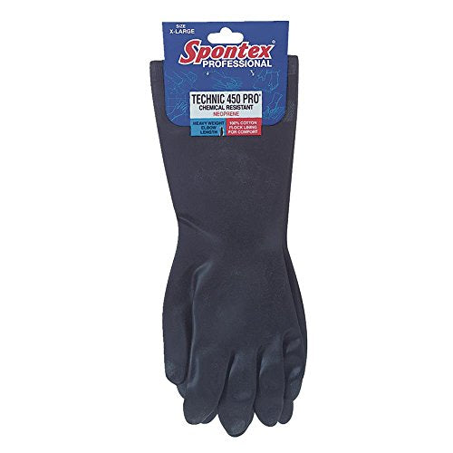 Spontex Magla Technic Gloves 450 Heavy Neoprene, Cotton Flock Lining Large Carded
