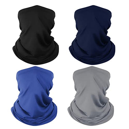 Neck Gaiter Bandana Face Mask: Sun Cooling Scarf Gator Cover Head for Men Women - color: Navy&royal Blue&grey&black