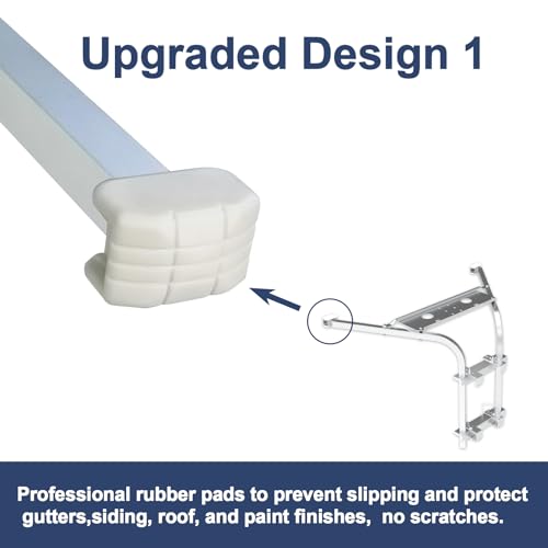 Extension Ladder Stabilizer for Roof Gutter,Ladder Standoff Stabilizer, Heavy Duty Steel Wing Span/Wall with Non-Slip Rubber Bottom Pad