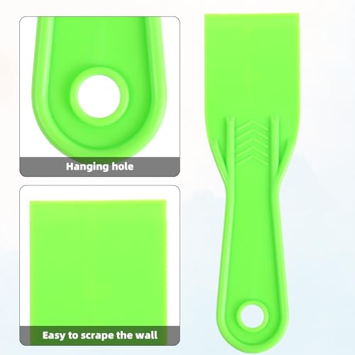 6pcs Plastic Putty Knife, Flexible Putty Scraper Wall Scraper Accessory for Repair Spackling Patching Plastering and Painting(Green) - color: Green