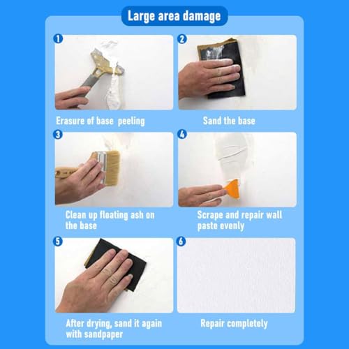 Wall Mending Agent Repair Kit with Scraper Nozzle Extender,2026 New Multi Functional WallPatching Paste Spackle,Efficient WallRepair Paste Filler for Holes & Cracks, Nail Holes, Dents & Small Damage - color: 120g