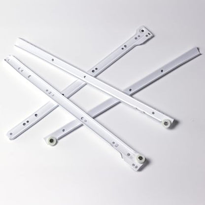 Prime-Line R 7211 Drawer Slide Kit – Replace Drawer Track Hardware – Self-Closing Design –Fits Most Bottom/ Side-Mounted Drawer Systems –17-3/4 In. Steel Tracks, Plastic Wheels, White (1 Pair)