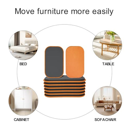 8 Pcs Furniture Sliders, Furniture Movers for Hardwood Floors & Carpet, Heavy Duty Furniture Sliders for Smooth Glide-9 1/2" XL - size: 9 1/2"