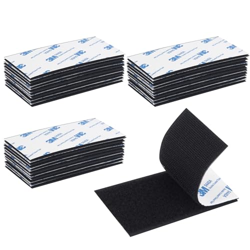 Hook and Loop Tape 2in x 4in 30 Pairs, Slef Adhesive Interlocking Strip, Mounting Tape Heavy Duty Adhesion, Picture Hanging Strips Fastener, Double Sided Carpet & Rug Fixation - size: 30pairs 2in x 4in