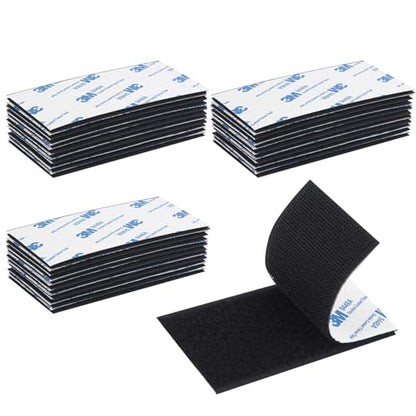 Hook and Loop Tape 2in x 4in 30 Pairs, Slef Adhesive Interlocking Strip, Mounting Tape Heavy Duty Adhesion, Picture Hanging Strips Fastener, Double Sided Carpet & Rug Fixation - size: 30pairs 2in x 4in