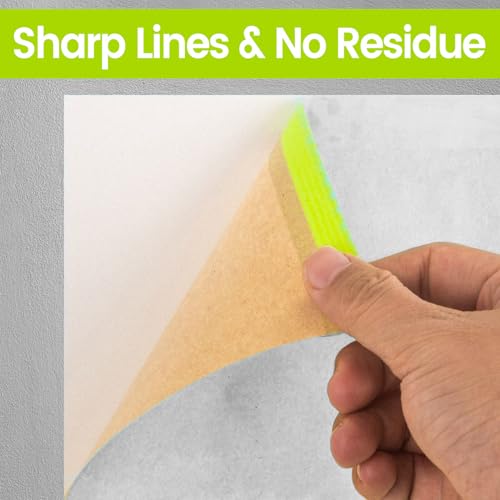 ADHES Pre-Taped Masking Paper for Painting, 3 Rolls 12 Inch x 50 Feet Tape and Drape Painters Paper Roll with Masking Tape, Automotive Paint Masking Paper for Cars, Walls, Floors, Furniture Protection - size: 12 Inch X 50 Feet