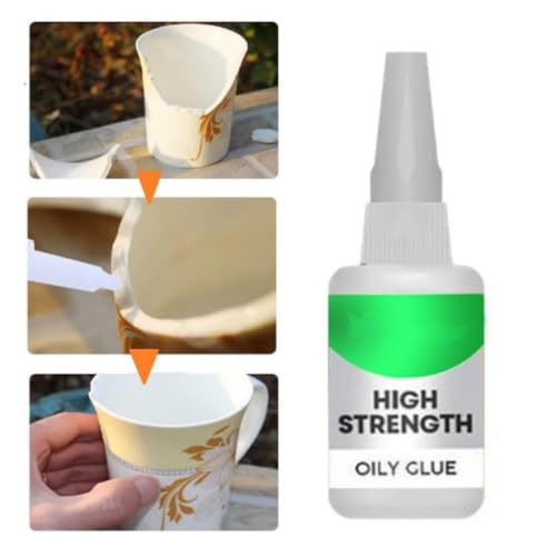 2pcs High Strength Oily Glue Universal Superglue,Mighty Instant Glue for Resin Ceramic Metal Glass Used for Quick Repair of Metal, Plastic, Wood, Glass, Jade and So On