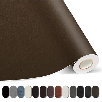 Kangshoon Leather Repair Patches, 17X79 Inch Self-Adhesive Leather Repair Tape, Stretch Vinyl Repair Kit for Couch Furniture Sofas Car Seats (Coffee, 17X79 Inch) - color: Coffee, size: 17X79 Inch