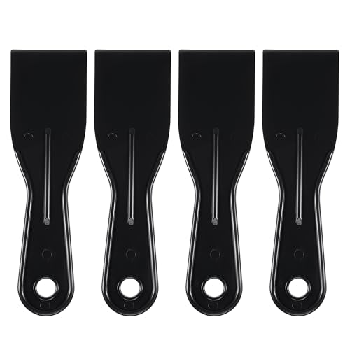 4 Pcs Putty Scraper 2" ABS Plastic Spatula Drywall Patch Repair Spreader Wall Covering Smoother Black - size: 2"