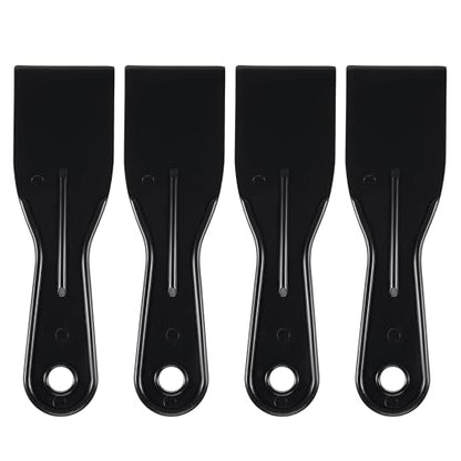 4 Pcs Putty Scraper 2" ABS Plastic Spatula Drywall Patch Repair Spreader Wall Covering Smoother Black - size: 2"
