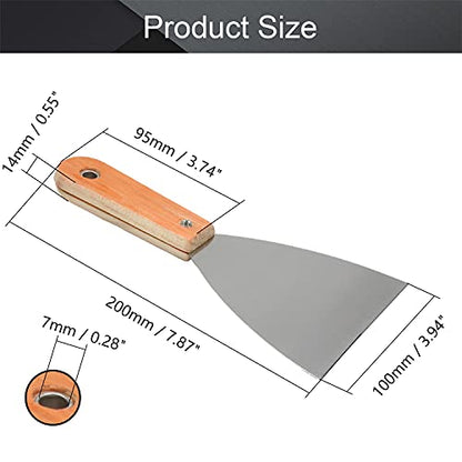 Utoolmart Putty Scraper 4" Cr-V Steel Stiff Putty Knives with Plastic Handle for Taping Paint Wall Floor Tile 2Pcs - size: 4 inch