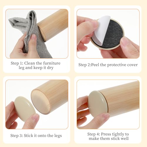 12 Pcs Self-Adhesive Stick Furniture Sliders 2 Inch Furniture Movers Self Adhesive Chair Gliders Furnitures Moving Glides Pads Self Adhesive Gliders for Carpet Hardwood Floors(Round)