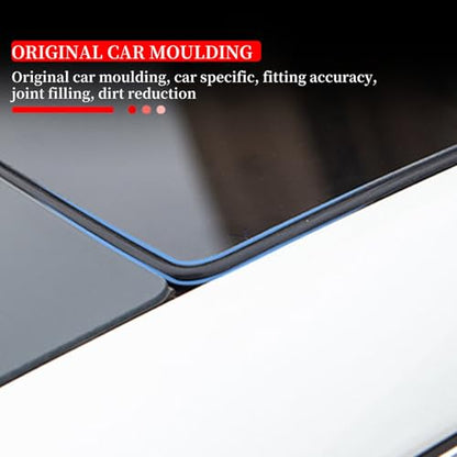 Car Sunroof Rubber Seal Strip Windshield Seal Strip Wind Noise Reduction Kit Anti-Dust Skylight Sealing Strip for Tesla Model Y with Installation Tool (for Model Y) - style: For Model Y