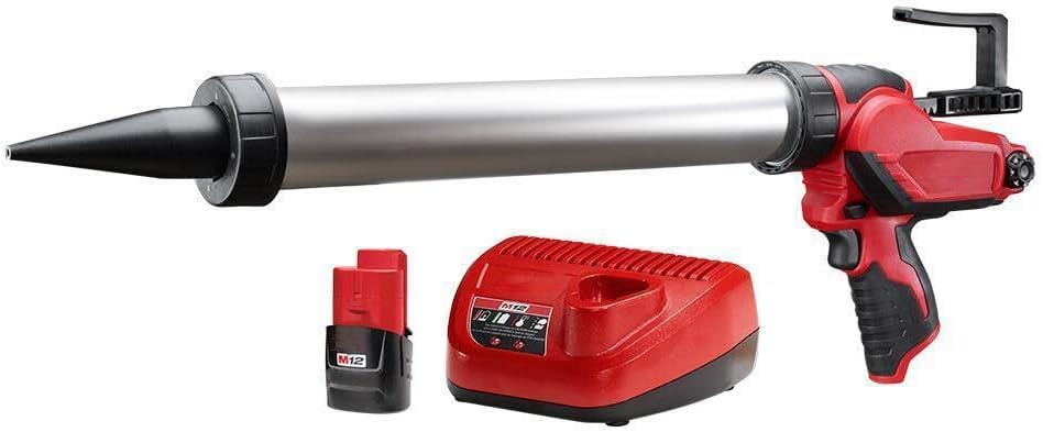 2442-21 Caulking and Adhesive Guns, Caulking Gun for Milwaukee M12 20oz. Aluminum Barrel Sausage Style Caulk/Adhesive Gun Kit