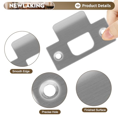 T-Shape Satin Nickel Door Strike Plate for Door Frame Repair Kit, 2-1/8'' Hole Spacing, 1 Pack - color: Satin Nickel