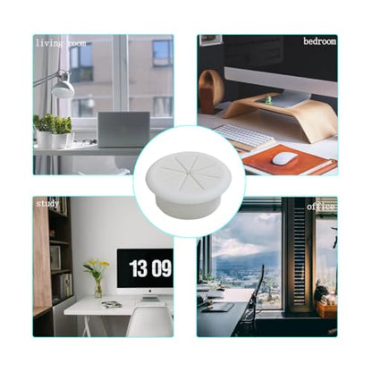 2 Pcs 2 Inch (50mm) Cable Grommet, Flexible Desk Hole Cover,Flexible Desk Grommet, Flexible Desk Grommets, Flexible Desk Cord Grommets, Flexible Desk Cable Grommet (White) - color: White