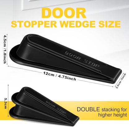 Frienda 24 Pcs Door Stoppers Heavy Duty Door Stop Wedge Rubber Door Stoppers for Door Bottom Carpet Tile Concrete Wooden Floor