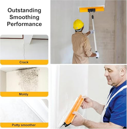 Skimming Blade Set, Drywall Tools with 12"+22"+32" Stainless Steel Blades + Adjustable 35"-62" Aluminum handle, Drywall Smoothing Knockdown Knife on Walls, and Plaster Surfaces