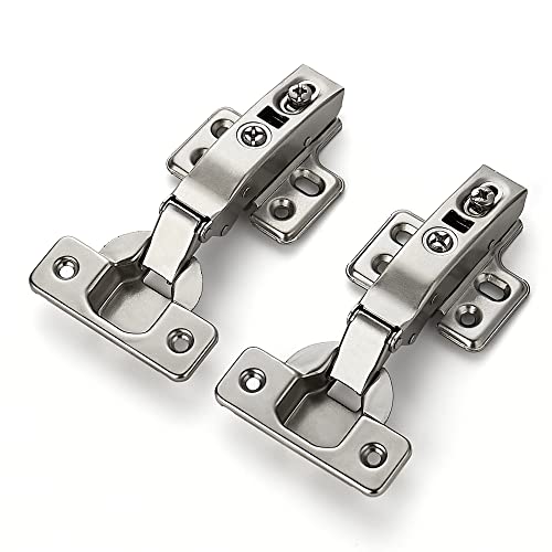Ravinte 4 Pack 2 Pairs European Kitchen Cabinet Hinges Soft Close Full Overlay Cabinet Door Hinges Heavy-Duty Frameless Adjustable Concealed Cabinet Cup Hinge - size: Full Overlay