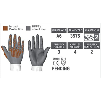 HexArmor Cut-Resistant Impact Protection Breathable Work Gloves | Chrome SLT ® Series 4073 - size: 3X-Large (Pack of 1)