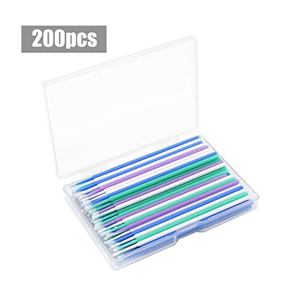 200 Pcs Automotive Touch Up Paint Brushes,Disposable Micro Paint Chip Repair Applicators for Automotive Paint Detailing, Stone Chips,Scratches(1.0, 1.3, 1.8, 2.5MM, Multi)