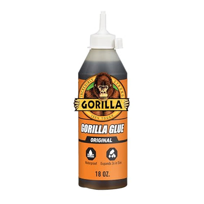 Gorilla Original Gorilla Glue, Brown, Waterproof Polyurethane Glue, 18 Ounce (Pack of 1) - Expands Into Materials, All Purpose - size: 18 Ounce (Pack of 1)