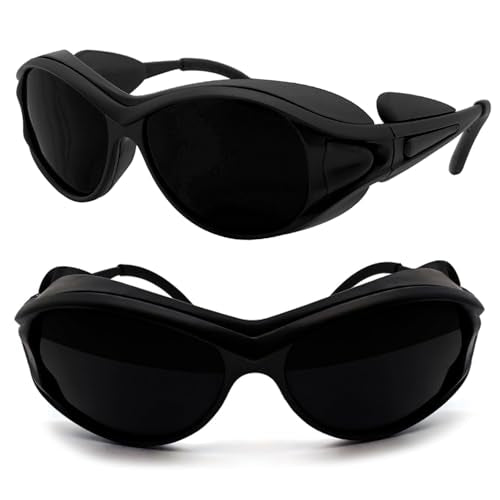 Wrap-around Design 2-Pack Welding Goggles Eye Protective Safety Glasses for Welders with Black Lens Anti-Flog Anti-glare Anti-shock Welding Glasses - color: Black-3.2