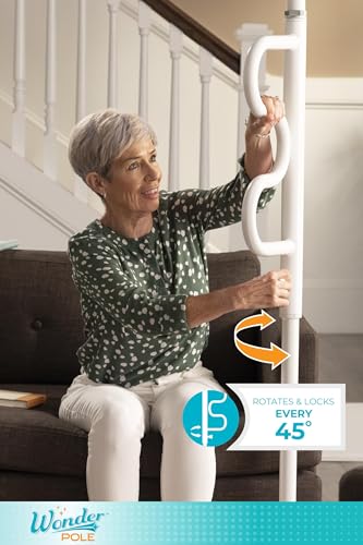 Stander Wonder Pole, Security-Pole and Curve Grab Bar, Tension Mounted Floor to Ceiling Transfer-Pole for Seniors, Elderly Adults, Bathroom Safety Assist and Stability Rail, Graphite - color: Graphite