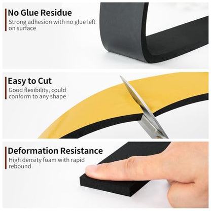 Yotache Self Sticking Foam Insulation Tape 2" W X 3/8" T (New Adhesive Craft), Weather Strip Seal for RV, Air Conditioner Window, Automotive, Garage Door, 6.5 Ft Length - size: 2"x3/8"x6.5 FT