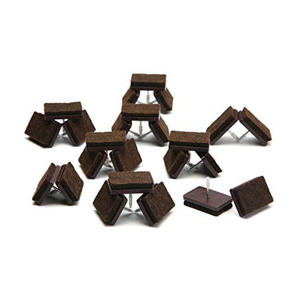Nail on Felt Pads Furnigear Furniture Pads Nail- Floor Protectors for Furniture Legs 24Pack Chair Felt Pads for Hardwood Floors(1X1-1/2, Rectangle) - size: 1x1-1/2" (Rectangle, Brown)