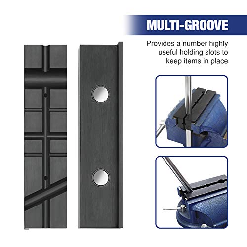 WORKPRO 2-Pair Vise Jaw Pads 6 inch & 5.5 inch, Magnetic Vice Jaw Covers Protectors, 5-1/2 inch Multi-Groove Jaw Pads and 6 inch Aluminum Pads Set - style: 5.5"+6"