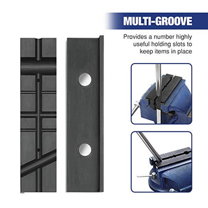 WORKPRO 2-Pair Vise Jaw Pads 6 inch & 5.5 inch, Magnetic Vice Jaw Covers Protectors, 5-1/2 inch Multi-Groove Jaw Pads and 6 inch Aluminum Pads Set - style: 5.5"+6"