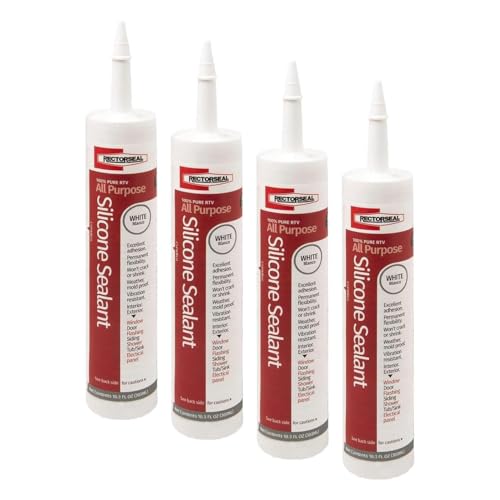 Rectorseal 57505 White 10.3-Ounce Tube General Purpose Silicone Caulk (Pack of 4) - size: 10.3 oz (Pack of 4)