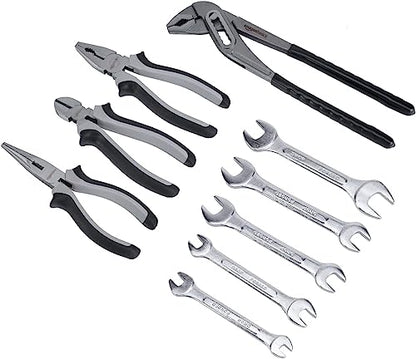 Amazon Basics 65-Piece General Household Home Repair and Mechanic's Hand Tool Kit Set with Storage Case, Portable, Non-Slip Handles, Black - size: 65 piece
