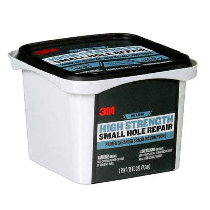 3M High Strength Spackling Compound, 16 oz., Small Hole Repair Primer Enhanced Spackling Compound, Quick & Easy Repair For Nicks & Nail Holes, No Shrinking, Cracking or Sagging (SHR-16-BB) - size: 16 Fl Oz (Pack of 1)