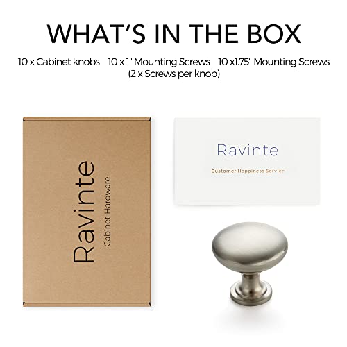 Ravinte 10 Pack Kitchen Cabinet Knobs - Satin Nickel Zinc Brushed Drawer Pulls - Door Handles for Dresser Drawers - color: Brushed Nickel