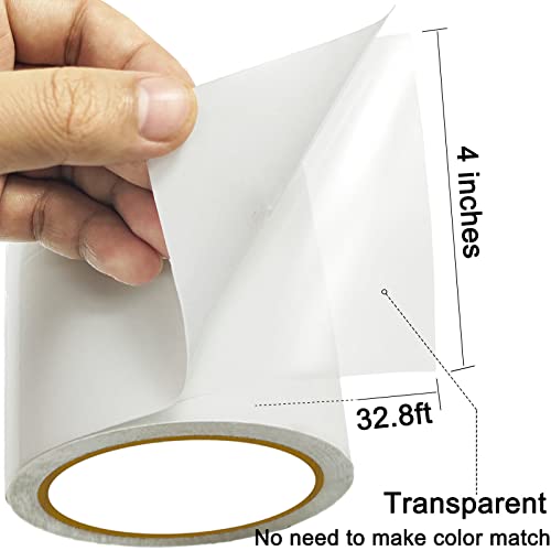 Waterproof Tent Repair Tape - Ultrastrong Sticky Clear Repair Tape, Fabric Repair Tape, Canvas Repair Tape, RV Awning Repair Tape, Seam Repair Tape, Boat Cover Repair Kit Etc.… - size: 32.8ft x 4in