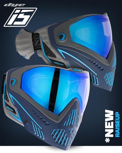 Maddog Dye i5 Thermal Anti-Fog Paintball Airsoft Mask Goggle System Combo with Microfiber Bag | Safety Certified Protection - color: Raiseup