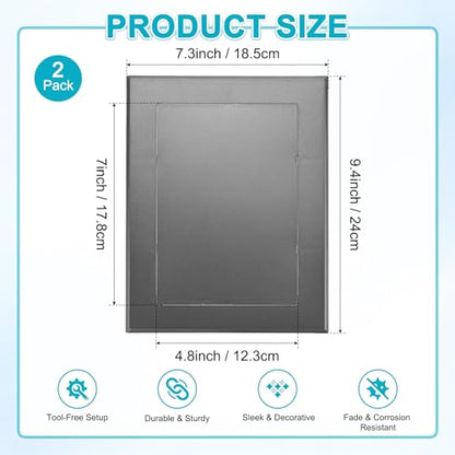 M METERXITY 2-Pack Access Panel for Drywall, 7x5 Inch Plastic Self Adhesive Wall Hole Cover Access Doors for Wiring Cable/Ceiling, Removable Plumbing Wall Panel [Grey, Rectangle] - color: Gray