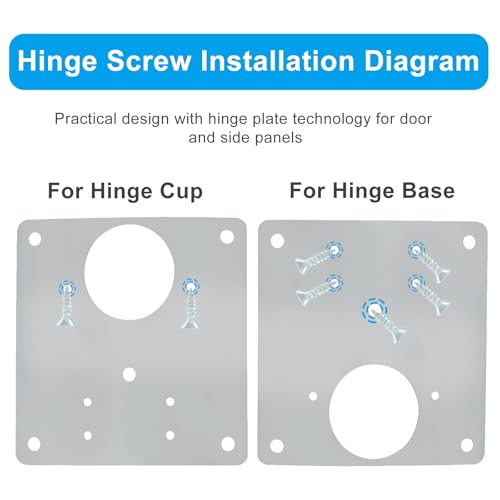 6 PCS Cabinet Hinge Repair Plate, Stainless Steel Hinge Repair Kit with Mounting Screws, for Kitchen, Cupboard, Cabinet Doors, Locker