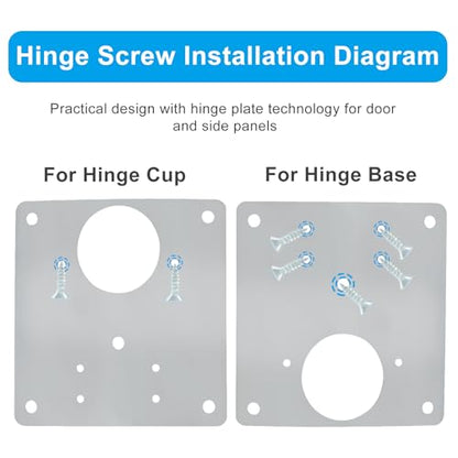 6 PCS Cabinet Hinge Repair Plate, Stainless Steel Hinge Repair Kit with Mounting Screws, for Kitchen, Cupboard, Cabinet Doors, Locker