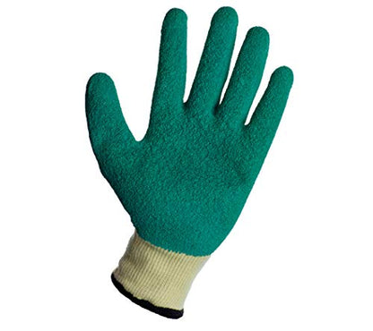 SAFE HANDLER Ultra Stretch Grip Gloves | Latex Crinkle Coated Grip, Thick Lining, Comfort & Flexibility, Yellow/Green, OSFM, 1 pair (2 gloves) - color: Yellow/Green