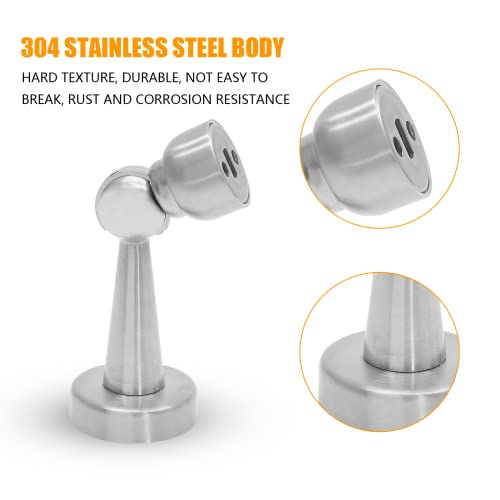 Magnetic Door Stop Brushed Nickel Magnetic Door Stopper Floor Wall Mounted Door Catch Holder, Hold Door Open