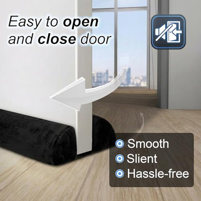 Under Door Draft Stopper for Bottom of Door 32 inch 90° Twin Triangle Door Draft Blocker Large Gap Draft Guard Door Seal Strip Soundproof Sweep Blocks Noise, Light, Dust Home Dorm Room Essential - size: 32"