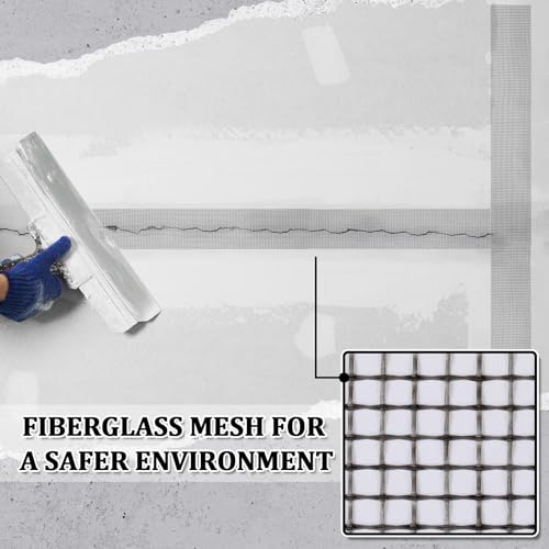 500 ft x 2 Inch Cement Board Joint Tape Self Adhesive Durable Gray Fiberglass Mesh Drywall Mesh Repair Tape for Cement Board Joints Repairing, Sealing and Strengthening - size: 500 ft X 2 Inch