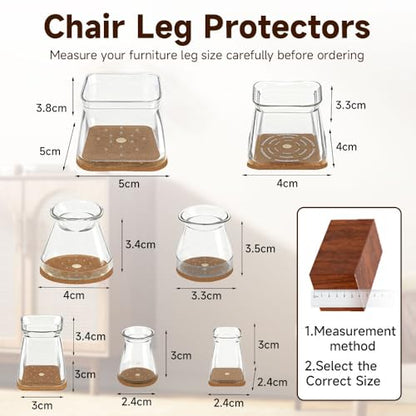 16-Piece Chair Leg Floor Protectors (0.6-0.8 Inch) - Felt Pads for Hardwood Floors, Reduce Noise and Prevent Scratches Yuans - size: yuans