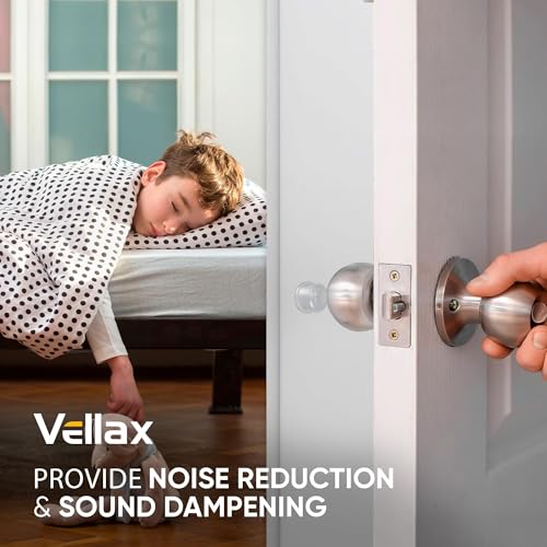 Vellax 16 Clear Silicone Door Bumpers – Self-Adhesive Wall Protectors for Door Knobs, Handles & Headboards – Quiet Rubber Pads for Impact Protection - style: 16 Deep Domes