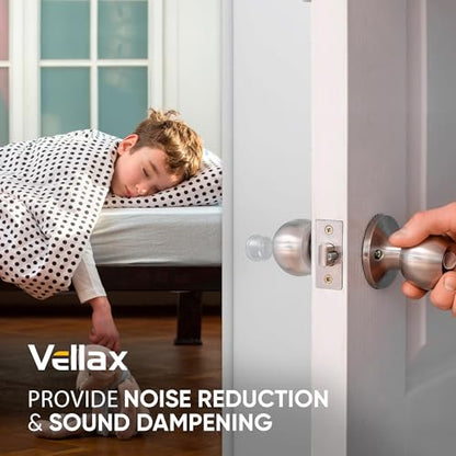 Vellax 16 Clear Silicone Door Bumpers – Self-Adhesive Wall Protectors for Door Knobs, Handles & Headboards – Quiet Rubber Pads for Impact Protection - style: 16 Deep Domes
